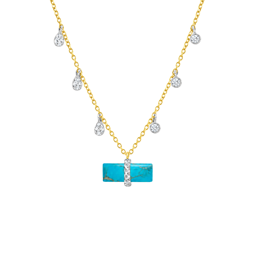 Collar Turquesa y Diamantes