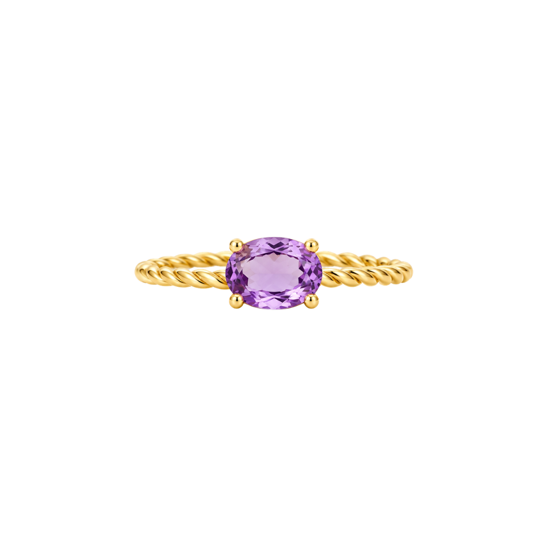 Anillo Trenzado con Amatista