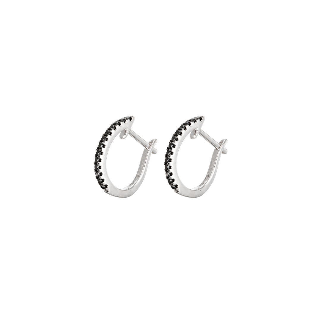 Argollas Oro Blanco y Diamantes Negros