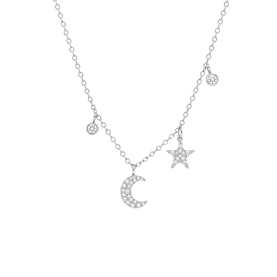 Collar Luna, Estrella y Brillantes