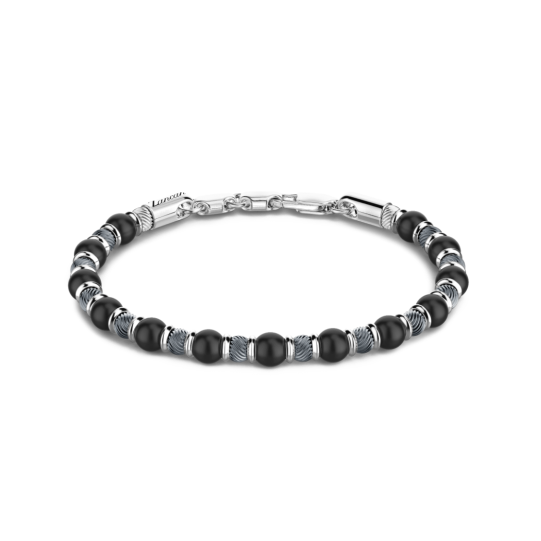 Pulsera Plata y Onix
