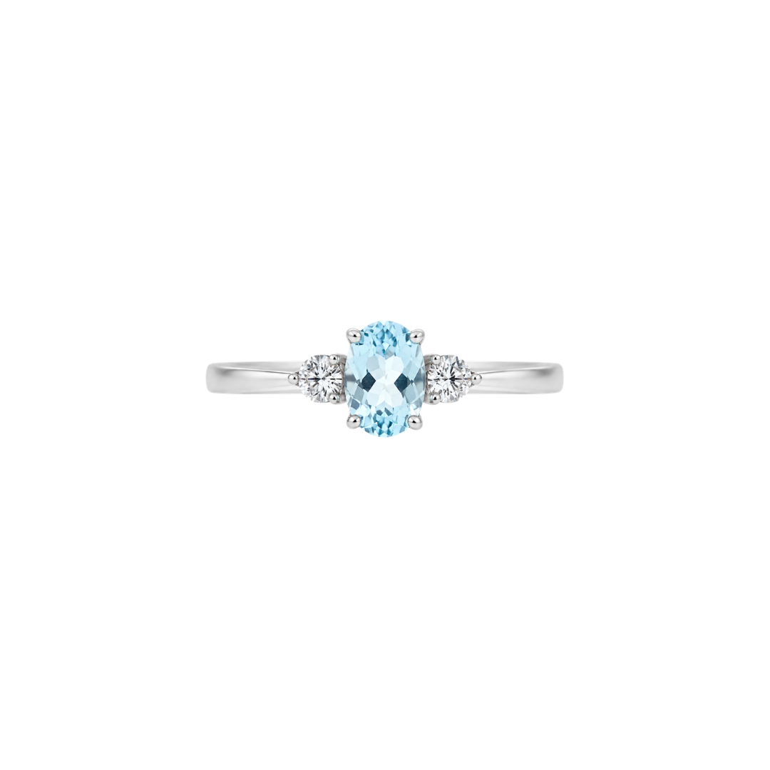 Anillo Topacio Azul Oval