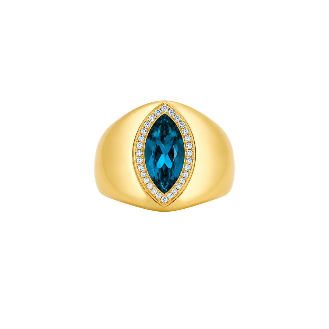 Anillo Topacio London Blue Gold