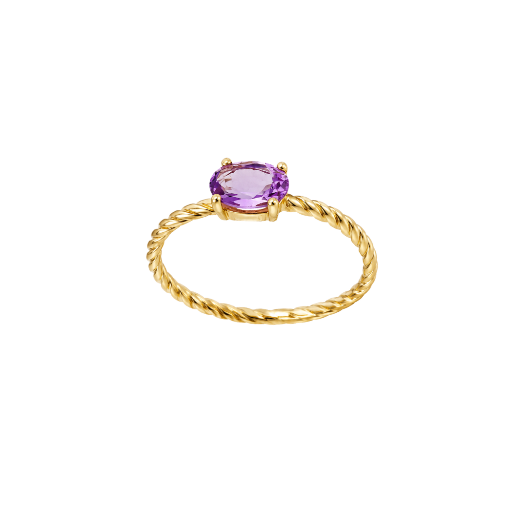 Anillo Trenzado con Amatista
