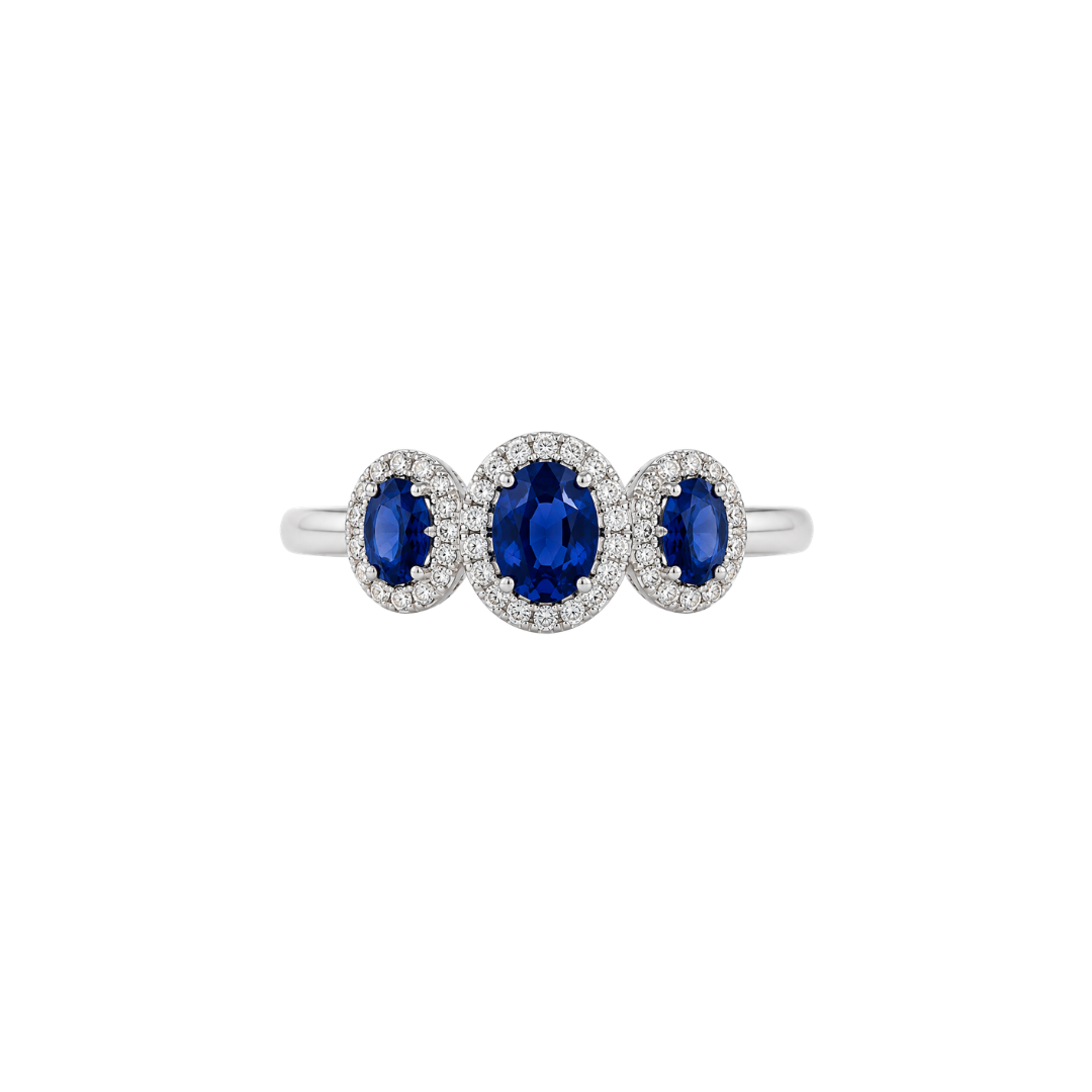 Anillo Tricillo Zafiros