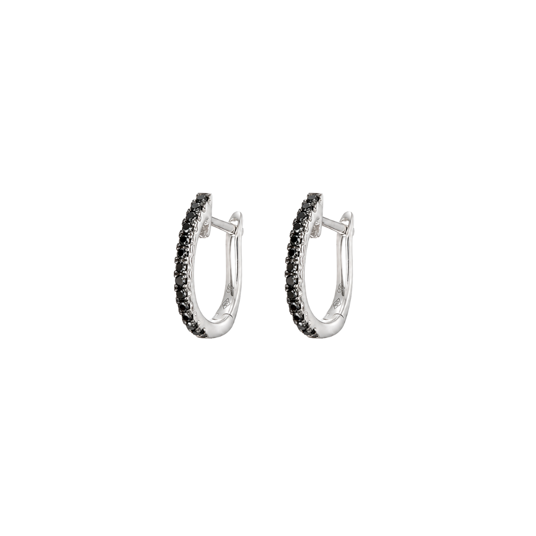 Argollas Oro Blanco y Diamantes Negros
