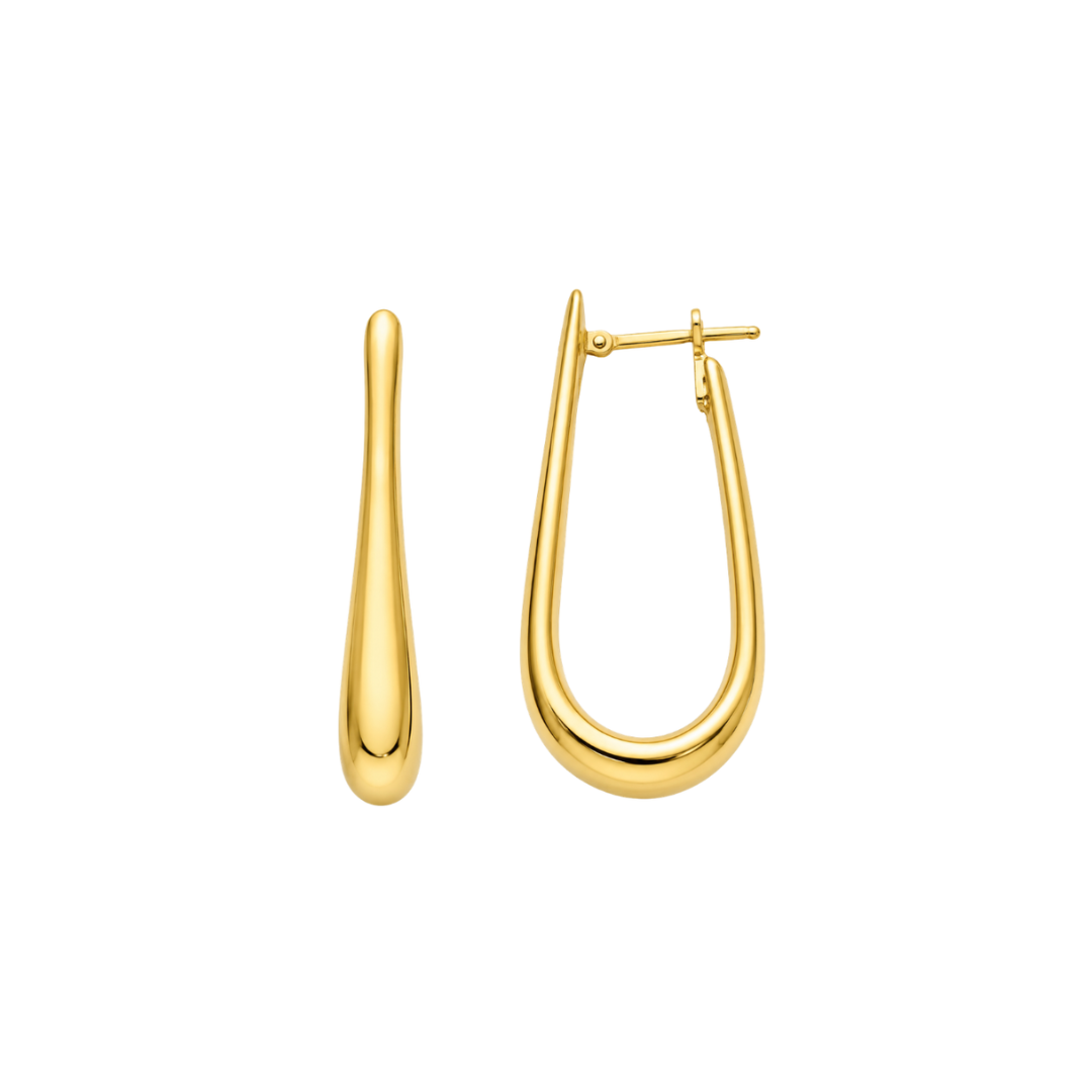 Aros Argollas Larga Gold - Oro amarillo 18K / Dorado
