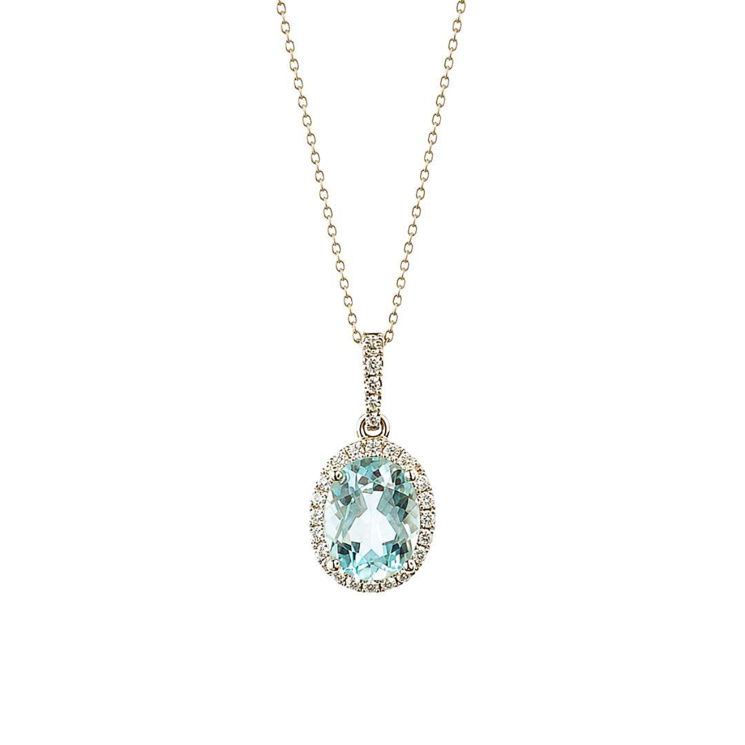 Colgante Topacio Azul Oval