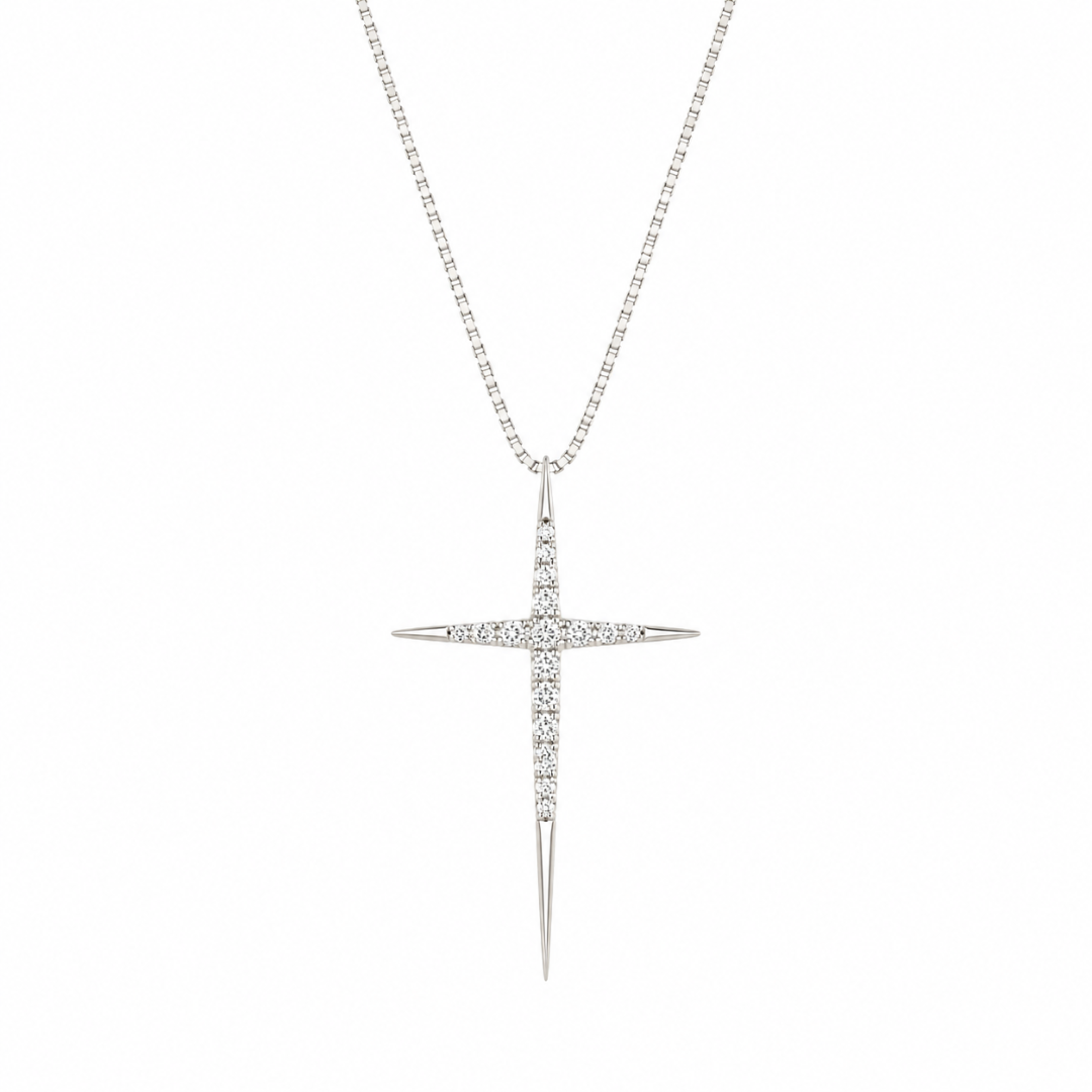 Collar Cruz con Diamantes
