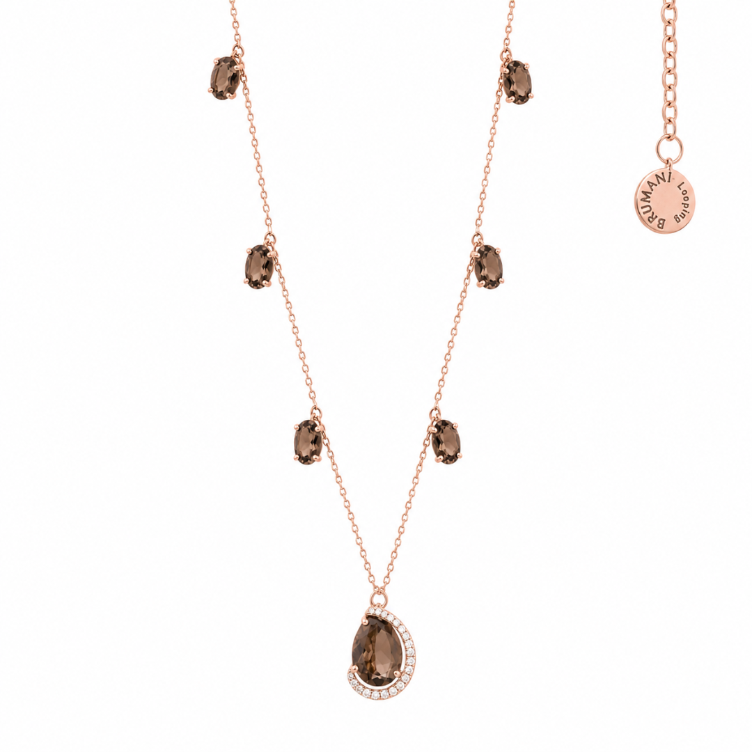 Collar Looping Shine Cuarzo Fumé