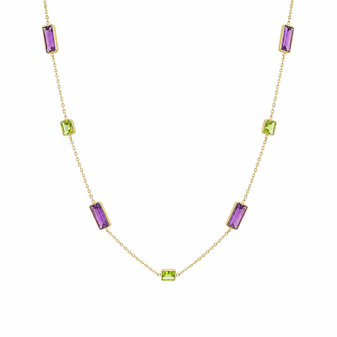 Collar Peridoto Y Amatista