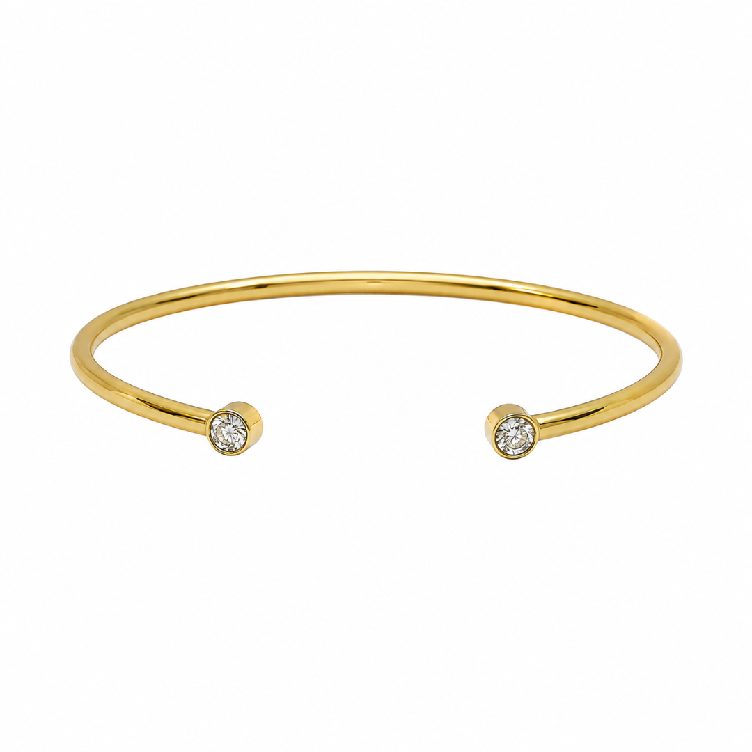 Esclava Puntos de Luz - 6 cm diámetro / Oro amarillo 18K, diamantes / Dorado, blanco/transparente
