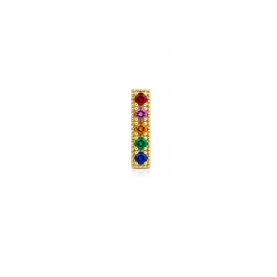 Single Stud Barrita Rainbow